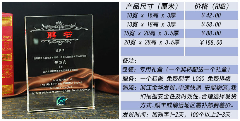 现货金属树脂水晶奖杯奖牌挂牌尺寸价格合集(图41)