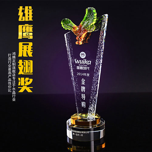 雄鹰展翅水晶奖杯-062