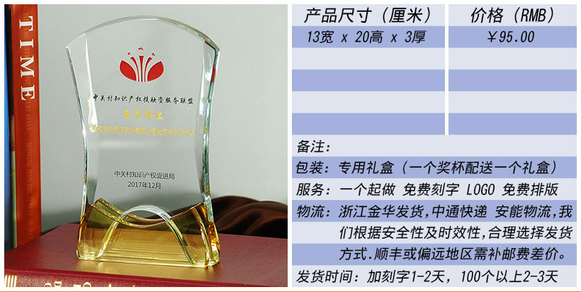 现货金属树脂水晶奖杯奖牌挂牌尺寸价格合集(图56)