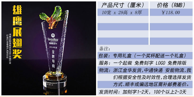 现货金属树脂水晶奖杯奖牌挂牌尺寸价格合集(图62)