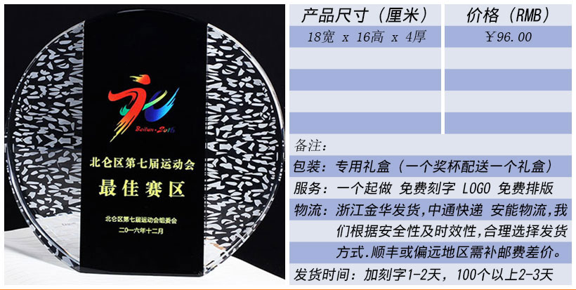 现货金属树脂水晶奖杯奖牌挂牌尺寸价格合集(图64)