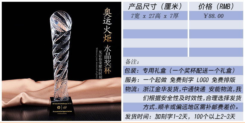 现货金属树脂水晶奖杯奖牌挂牌尺寸价格合集(图66)