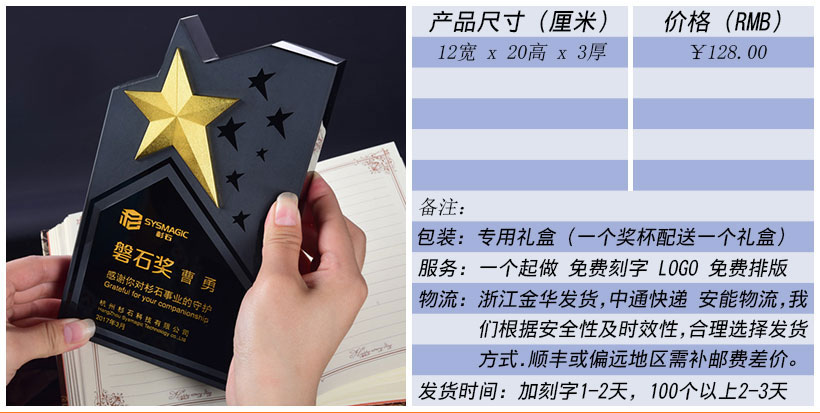 现货金属树脂水晶奖杯奖牌挂牌尺寸价格合集(图77)