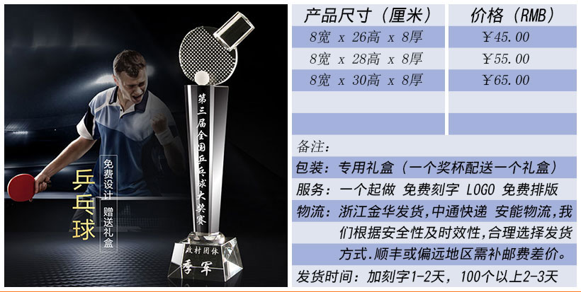 现货金属树脂水晶奖杯奖牌挂牌尺寸价格合集(图85)