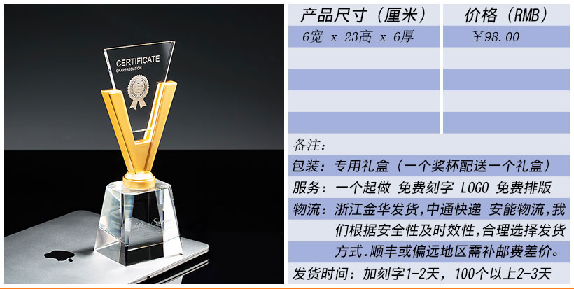 现货金属树脂水晶奖杯奖牌挂牌尺寸价格合集(图93)