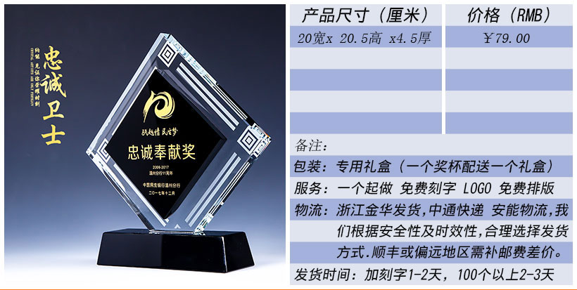 现货金属树脂水晶奖杯奖牌挂牌尺寸价格合集(图112)