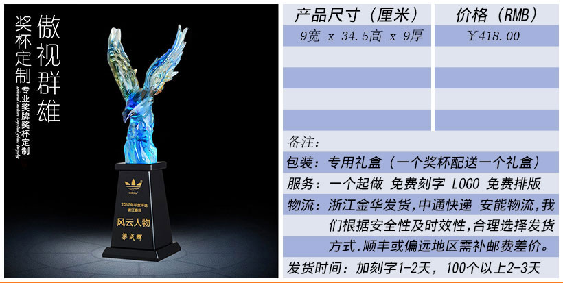 现货金属树脂水晶奖杯奖牌挂牌尺寸价格合集(图150)