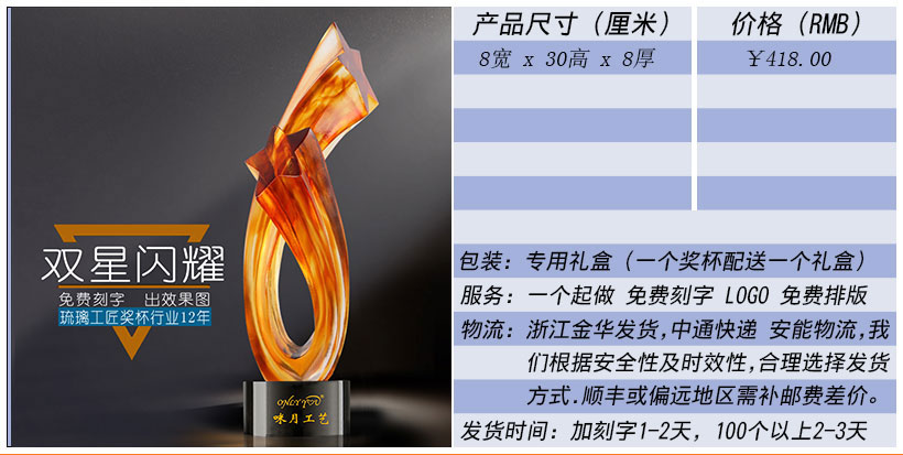 现货金属树脂水晶奖杯奖牌挂牌尺寸价格合集(图177)