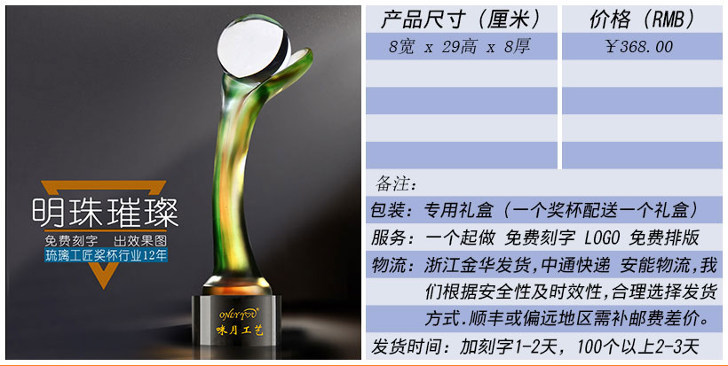 现货金属树脂水晶奖杯奖牌挂牌尺寸价格合集(图171)