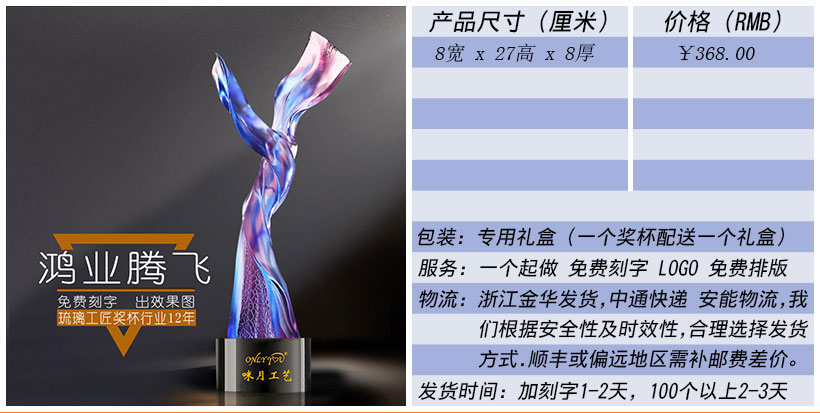 现货金属树脂水晶奖杯奖牌挂牌尺寸价格合集(图175)