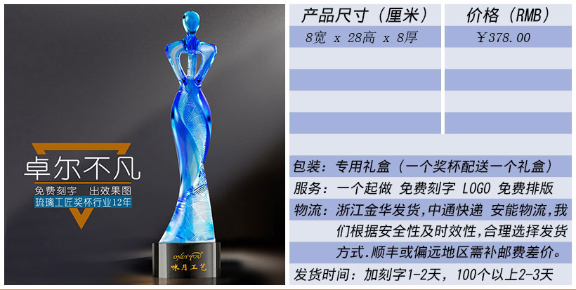 现货金属树脂水晶奖杯奖牌挂牌尺寸价格合集(图187)