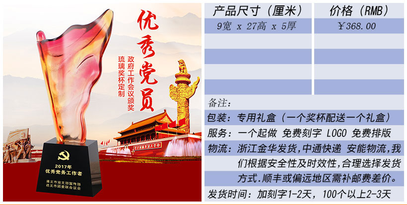 现货金属树脂水晶奖杯奖牌挂牌尺寸价格合集(图208)