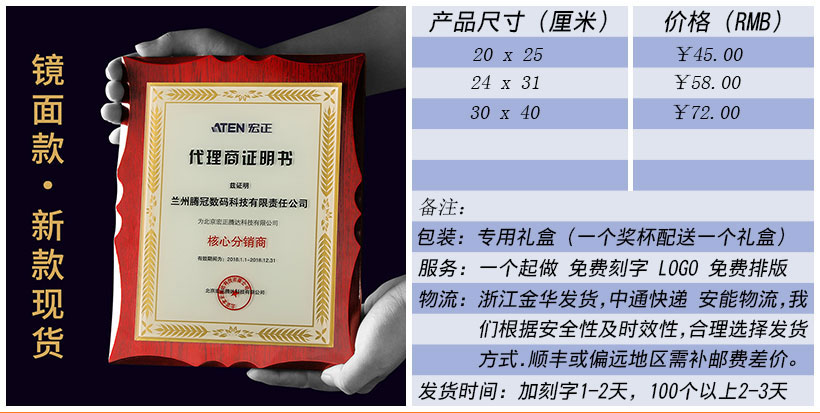 现货金属树脂水晶奖杯奖牌挂牌尺寸价格合集(图224)