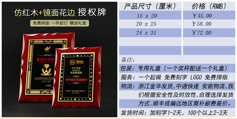 现货金属树脂水晶奖杯奖牌挂牌尺寸价格合集(图233)