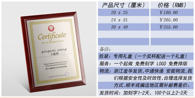 现货金属树脂水晶奖杯奖牌挂牌尺寸价格合集(图248)