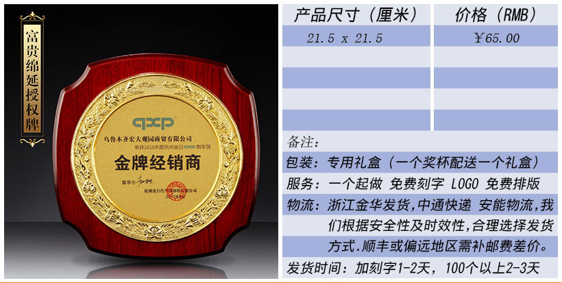 现货金属树脂水晶奖杯奖牌挂牌尺寸价格合集(图252)